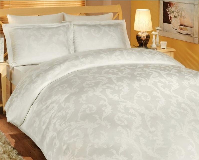 постельное белье сатин жаккард цвет слоновая кость фото 1