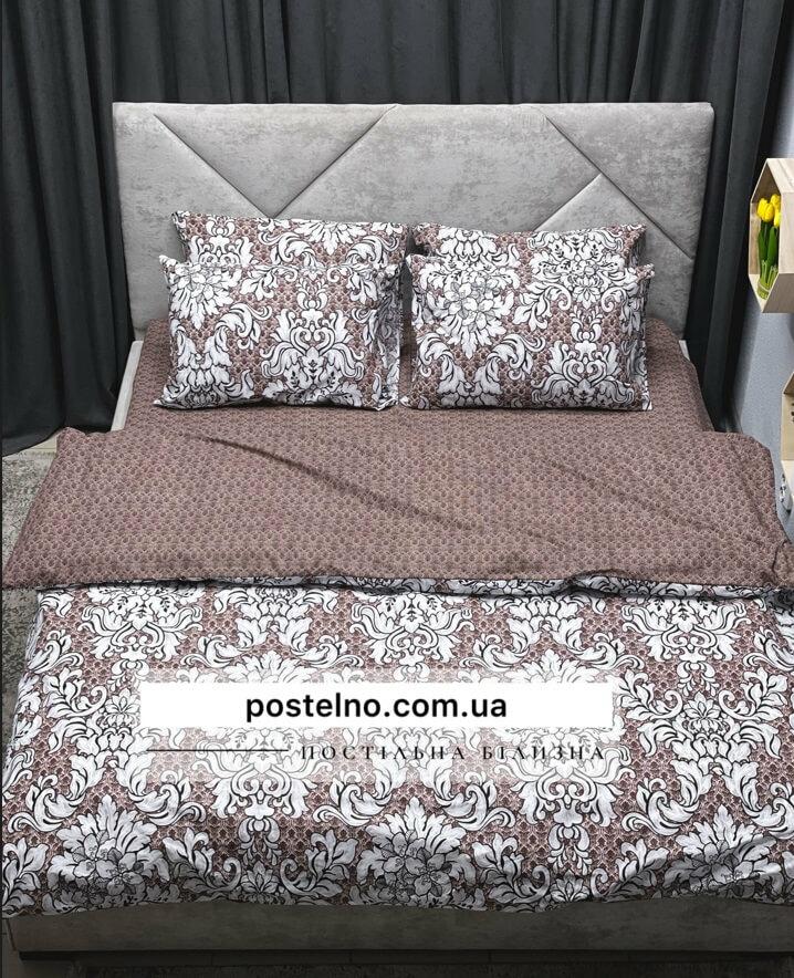 постельное белье коричневого цвета с классическим рисунком