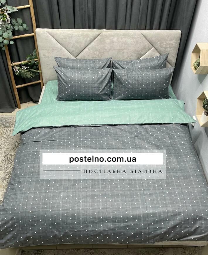постельное белье серого цвета в горошек