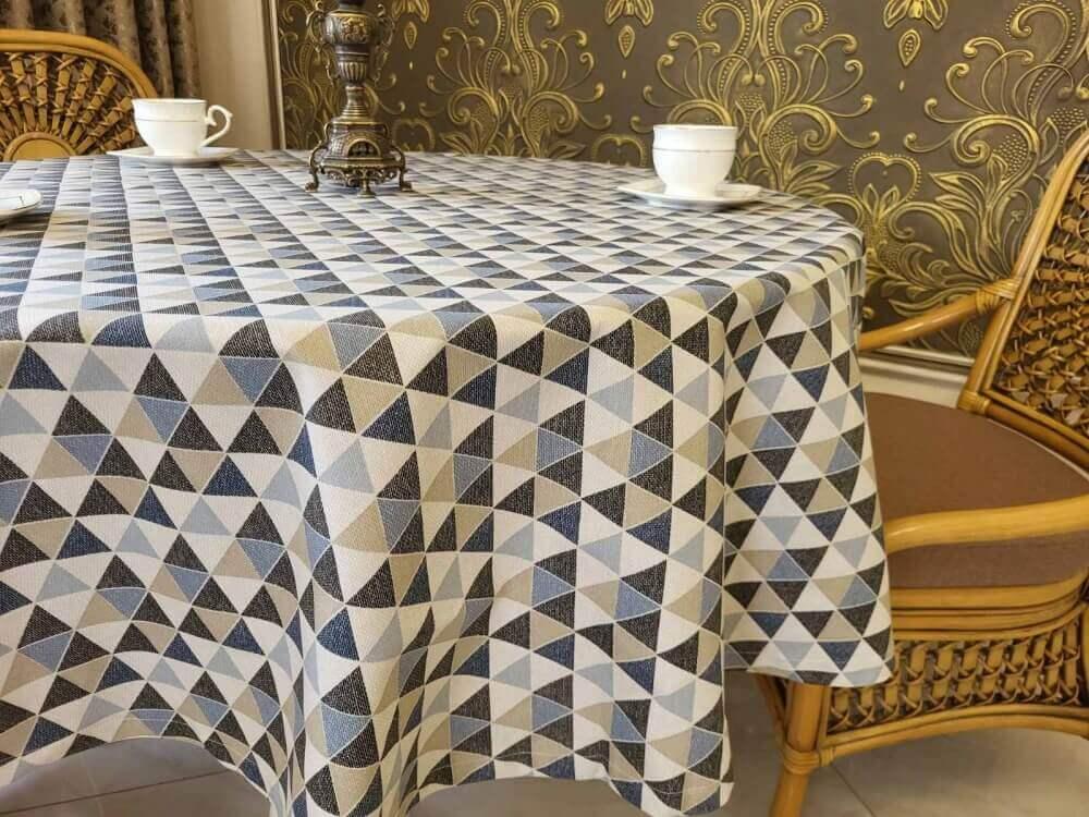 тефлоновая скатерть водоотталкивающая с рисунком мозаика фото 1