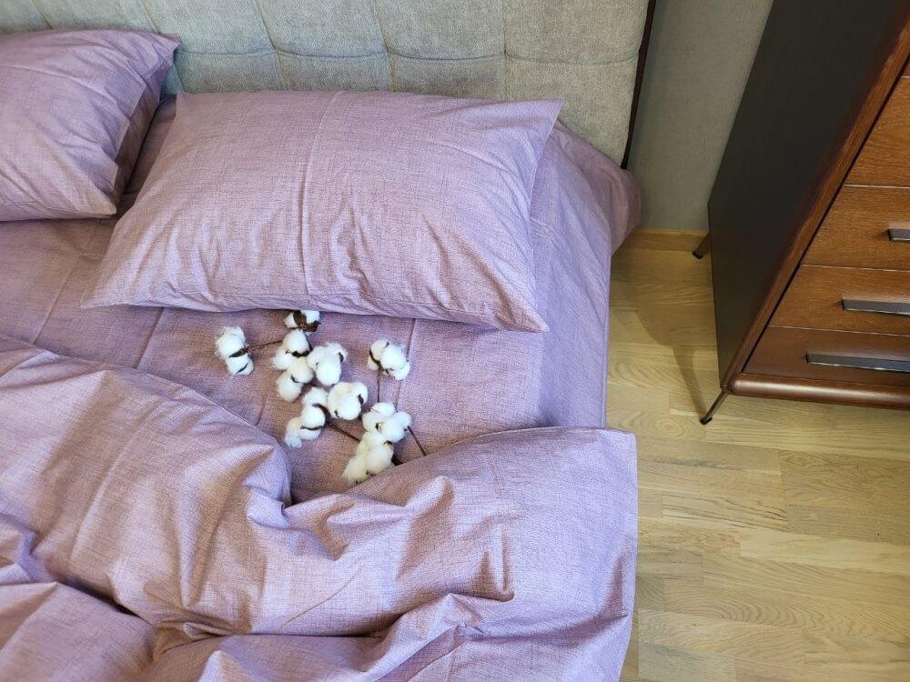 однотонное лиловое постельное белье турецкий коттон ранфорс фото 1