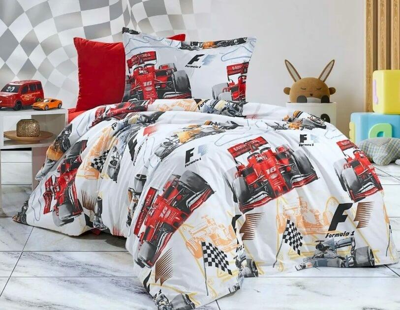 постельное белье ранфорс люкс с гоночными балидами формула 1 фото 1