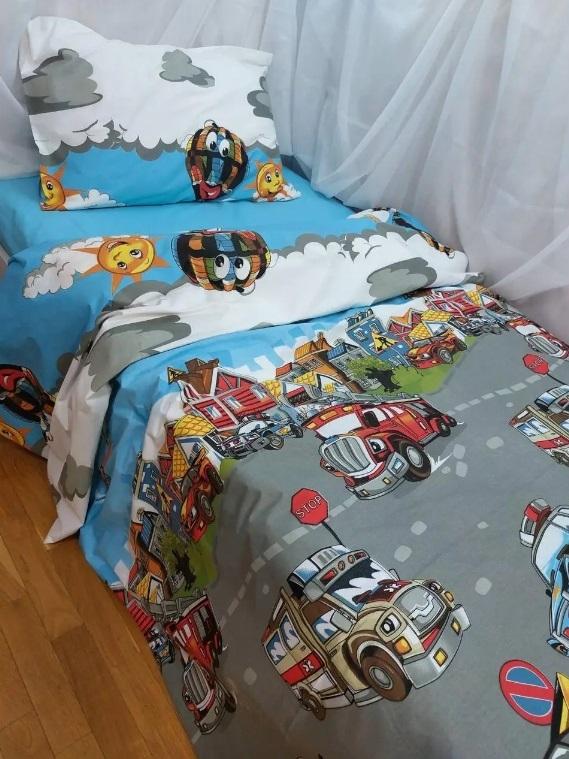 детское постельное белье с пожарной машиной фото 1