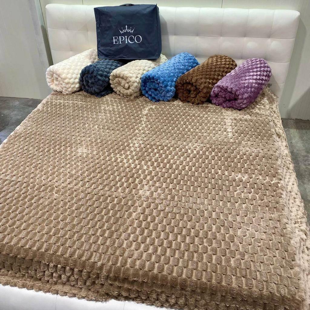 плед на кровать объемная фактура в виде сот, цвет на выбор, фото 1