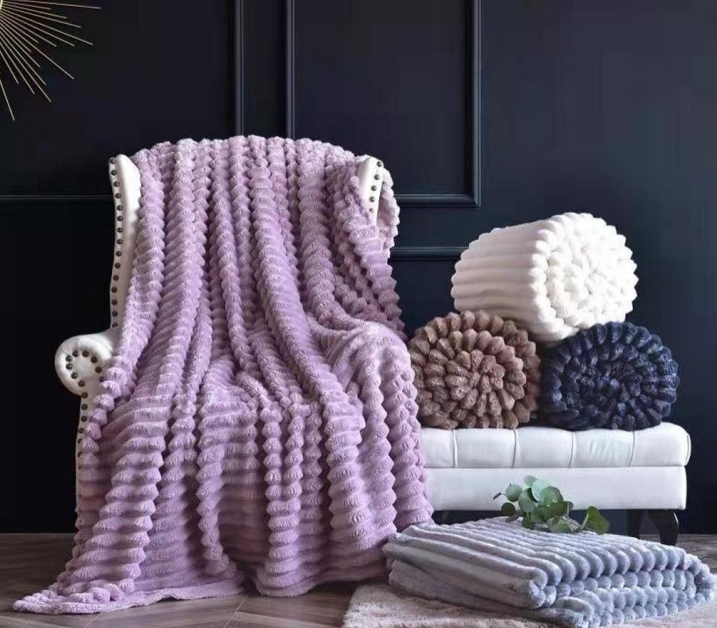 однотонный полосатый королевский плед шарпей, цвета в ассортименте фото 1