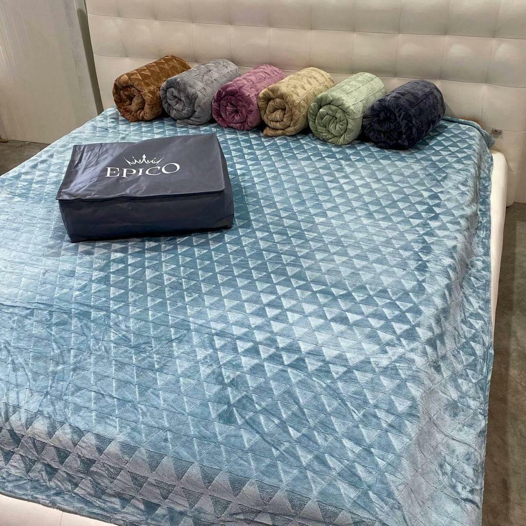 однотонный велюровый плед с ромбами, цвет на выбор, фото 1