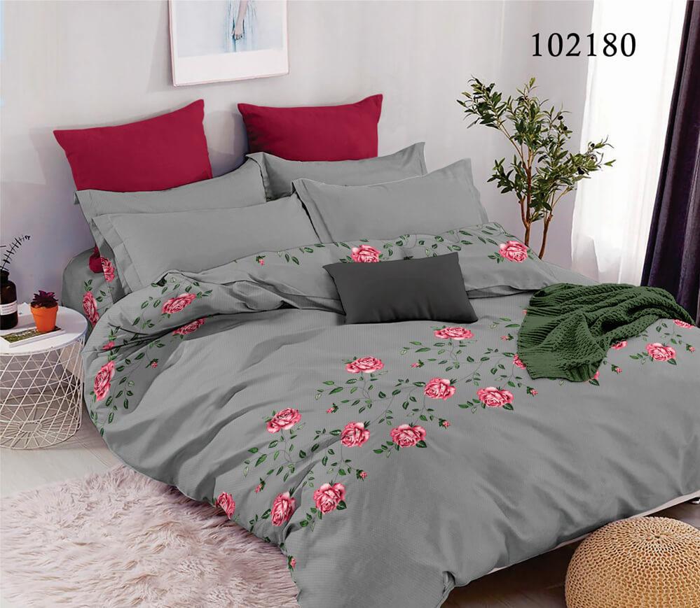 серое постельное белье бязь с розами
