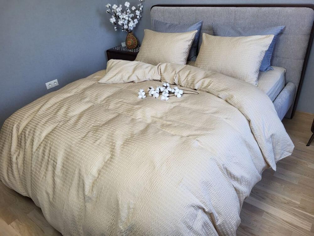 постельное белье сатин гофре жатка шампанского цвета фото 1