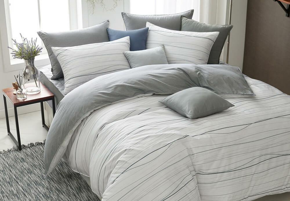 постельное белье ранфорс с серыми линиями фото 1