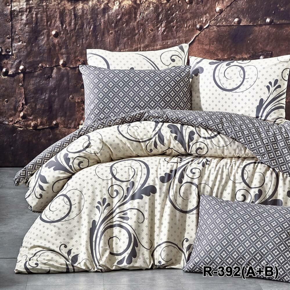 постельное белье ранфорс с серыми вензелями фото 1