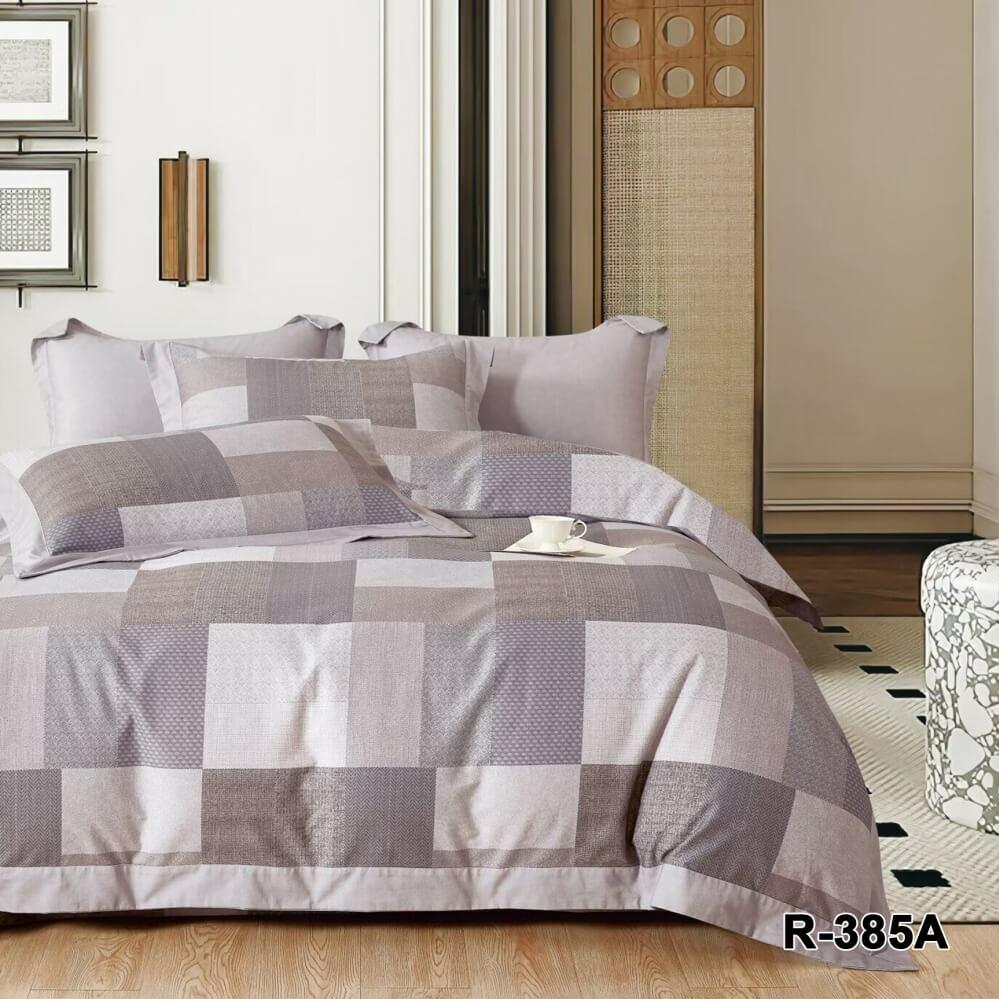 постельное белье ранфорс с коричневыми квадратами фото 1