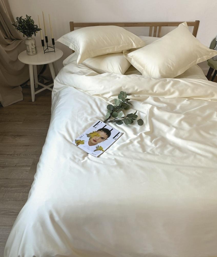 ПОстельное белье тенсель кремового цвета шампань