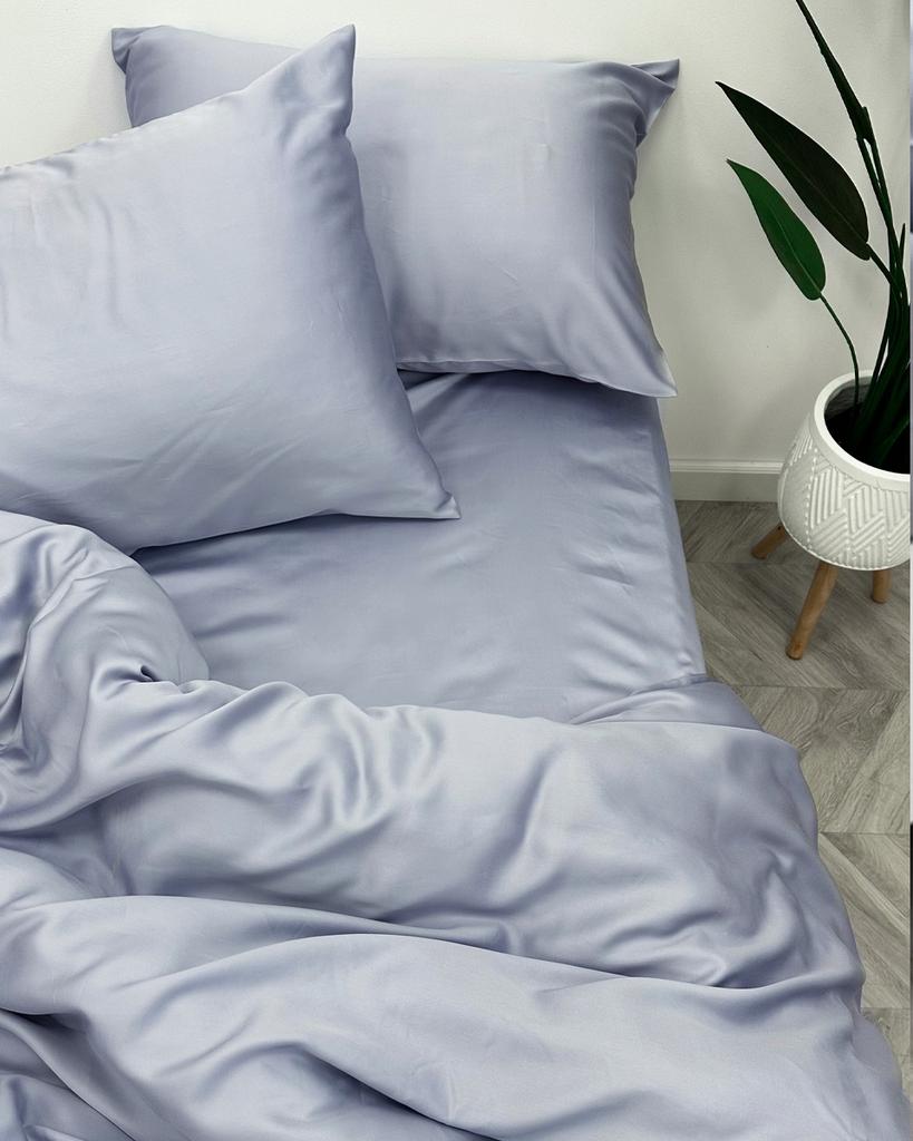 постельное белье тенсель серо-голубого оттенка фото 1