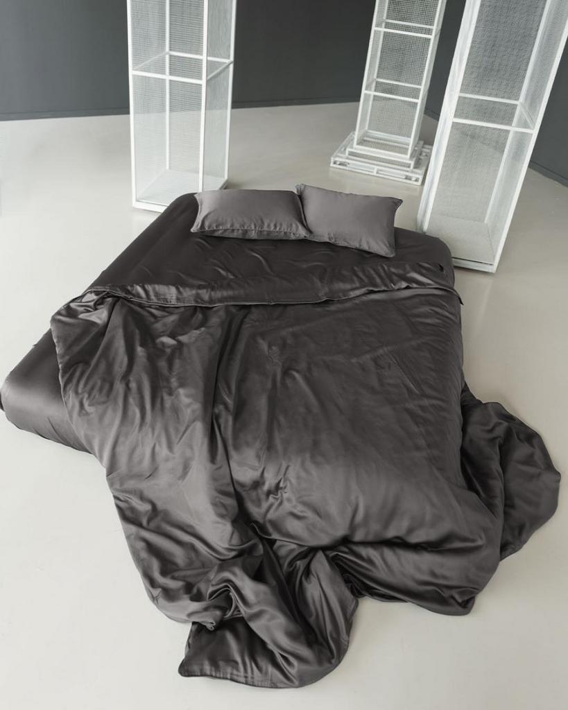 постельное белье тенсель графитового цвета фото 1