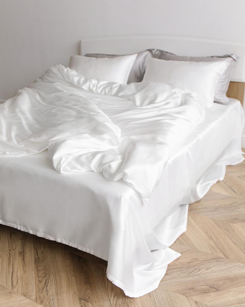 Постельное белье тенсель белого цвета фото 1
