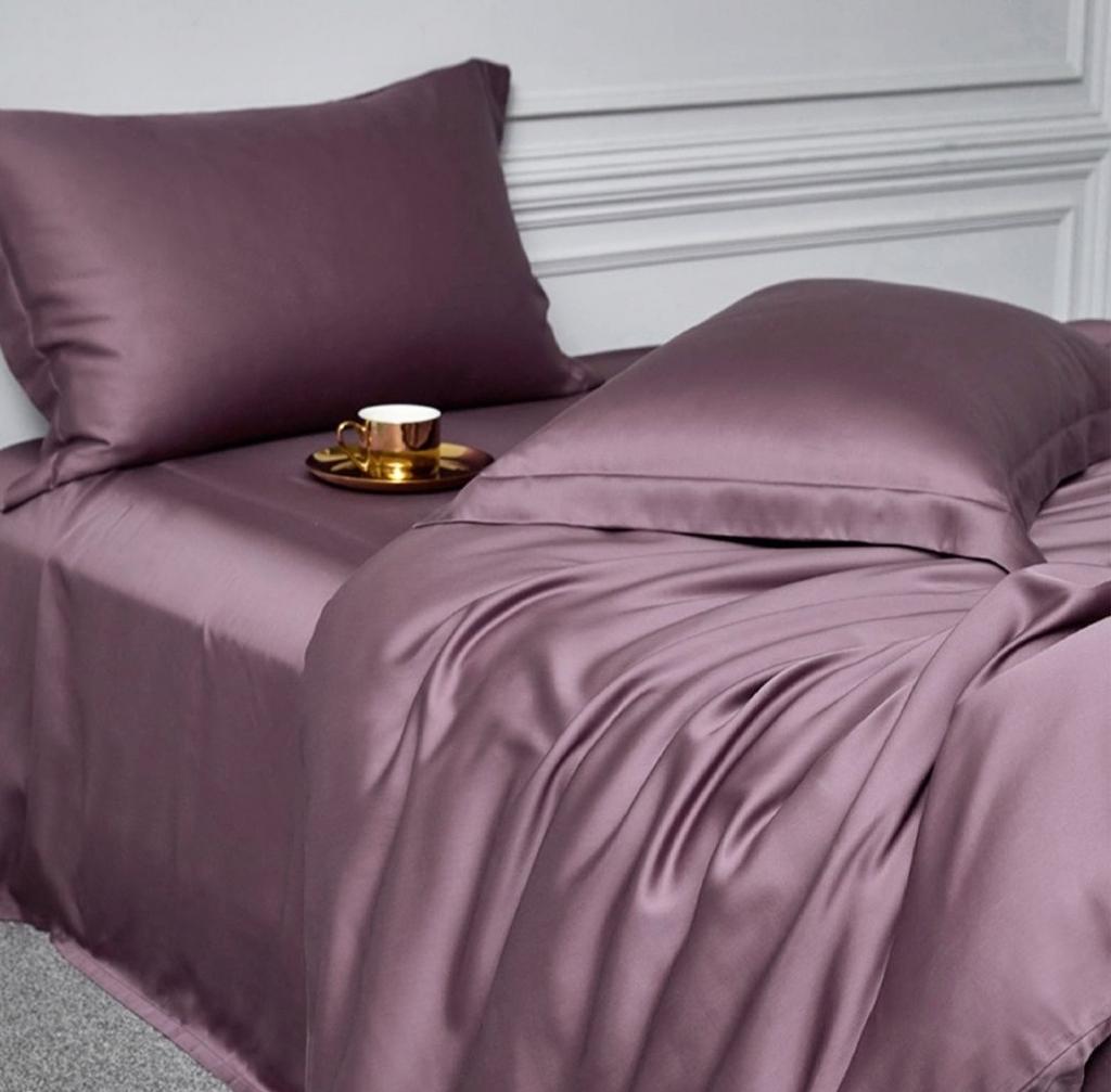 постельное белье тенсель сливового цвета фото 1