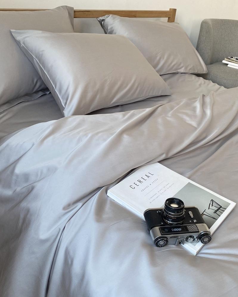 Постельное белье тенсель серебряного цвета фото 1