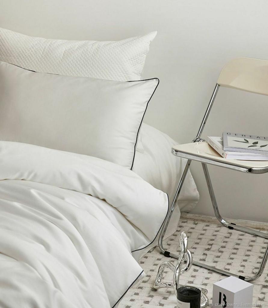 постельное белье белого цвета с черным кантом фото 1