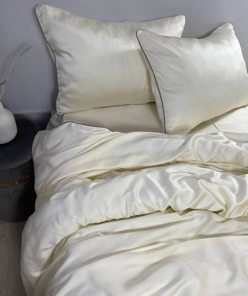 однотонное постельное белье сливочного цвета фото 1