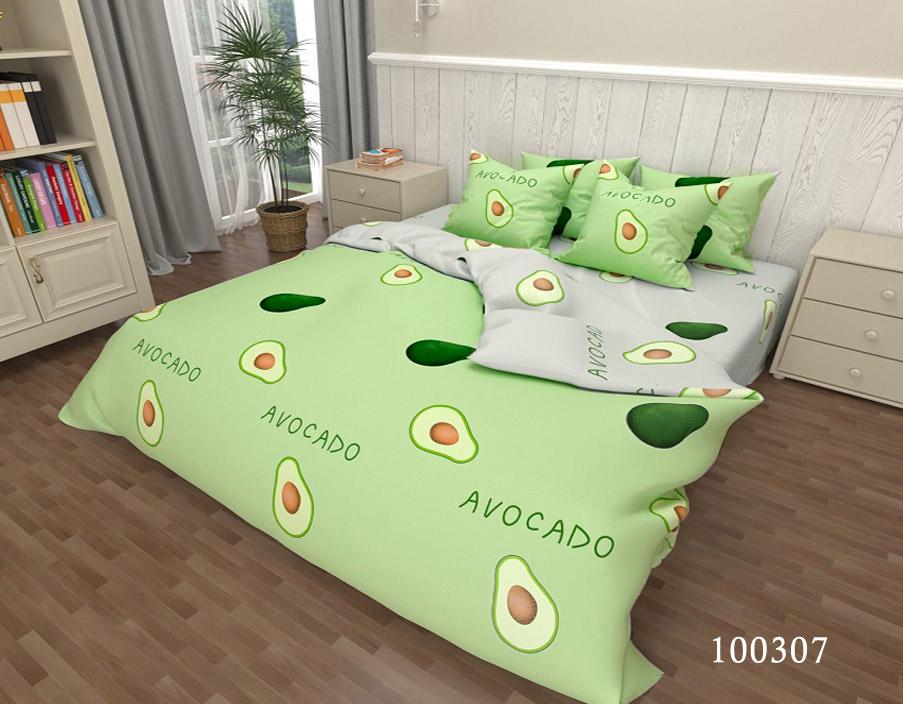 салатовое постельное белье бязь с авокадо