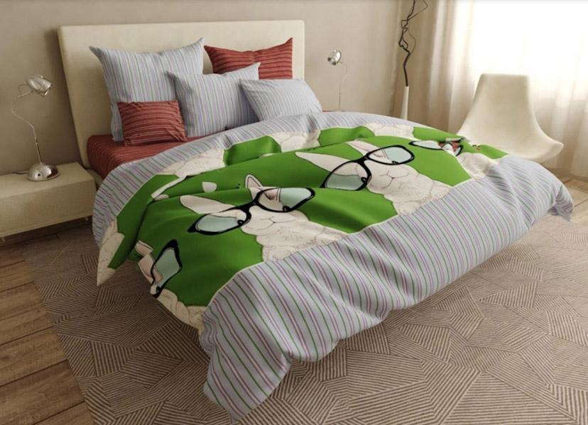 детское постельное белье с кроликом в очках