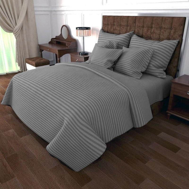 серое постельное белье бязь в полоску