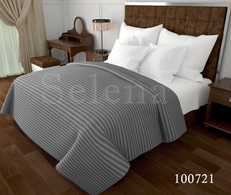 постельное белье серое в полоску в сочетании с белой полоской