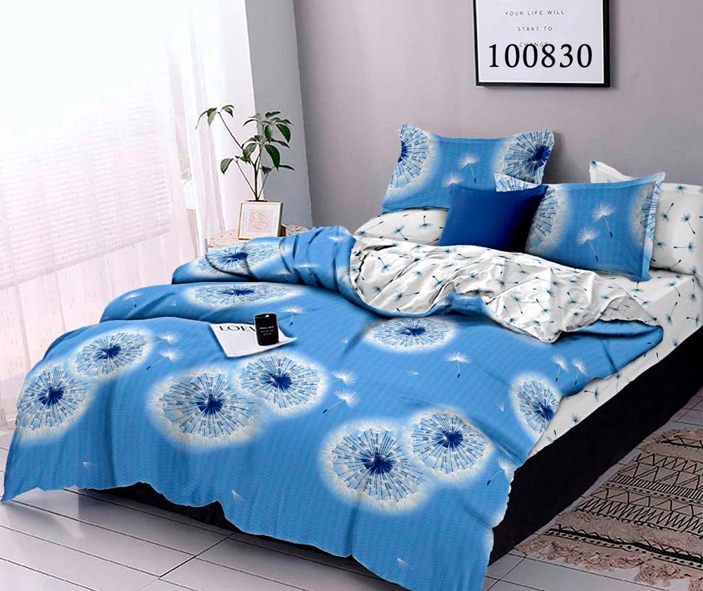 постельное белье голубого цвета с одуванчиками