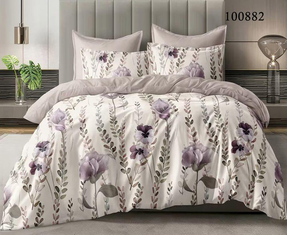 постельное белье кремового цвета с цветами анютины глазки