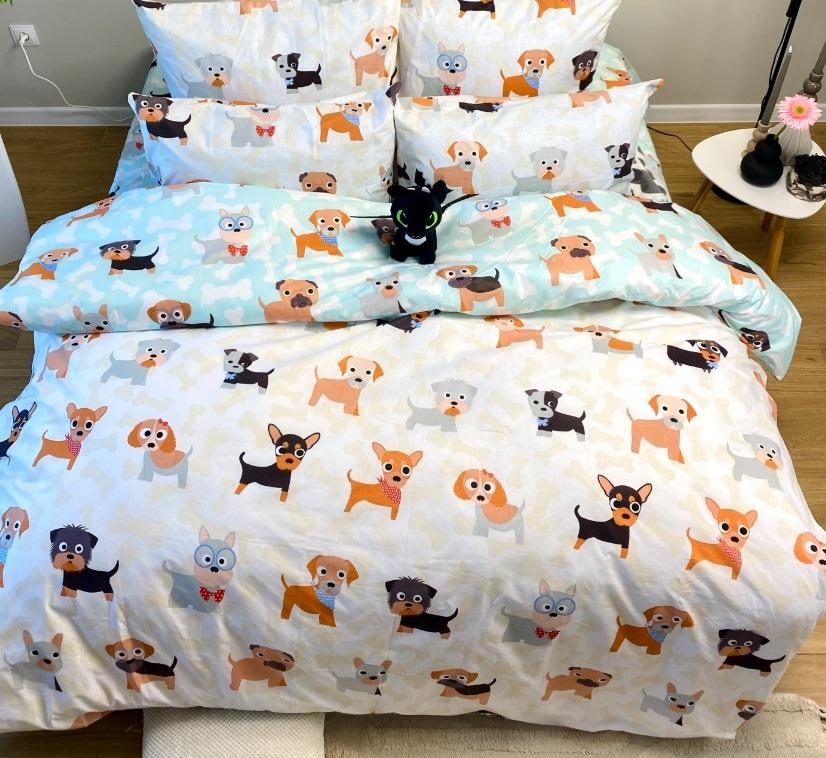 постельное белье бежевого цвета с собаками фото 1