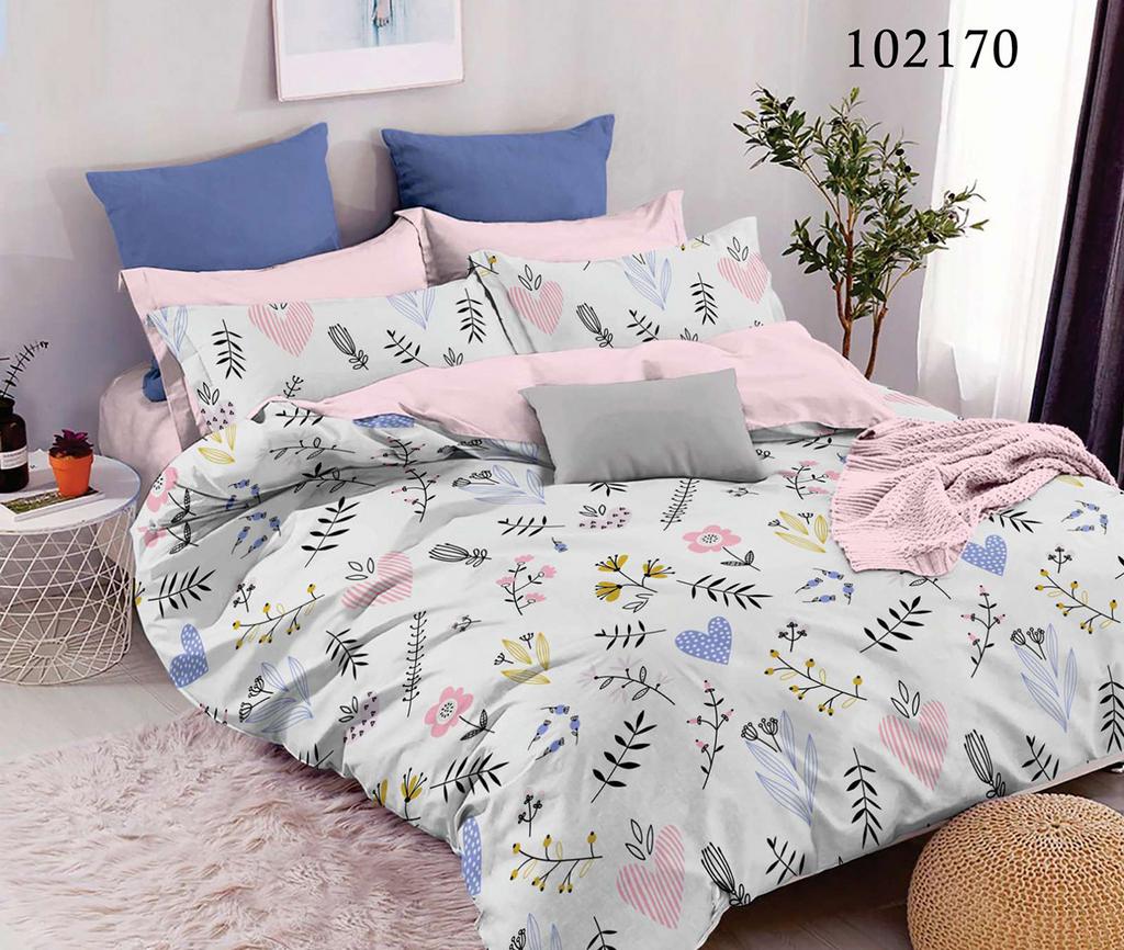 постельное белье с сердечками и листиками