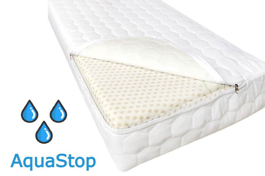 чехол на матрас водонепроницаемый из белой микрофибры аквастоп