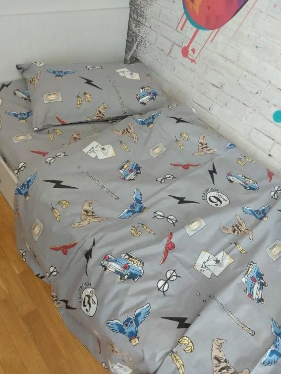 серое постельное белье Гарри Поттер фото 1