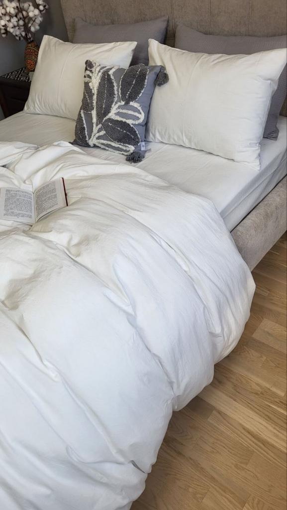 постельное белье вареный хлопок молочного цвета фото 1