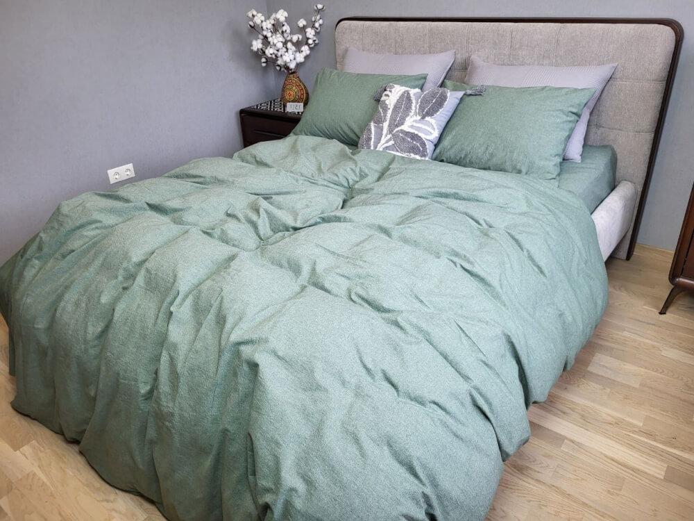 постельное белье изумрудного цвета вареный хлопок фото 1