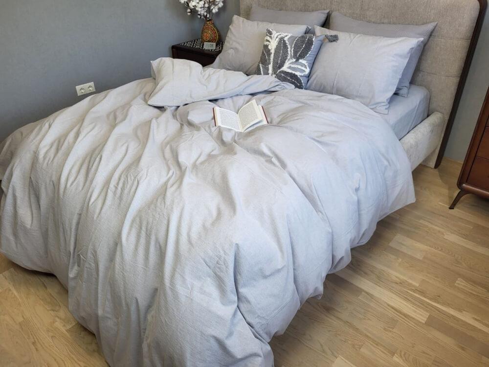 постельное белье вареный хлопок серого цвета фото 1