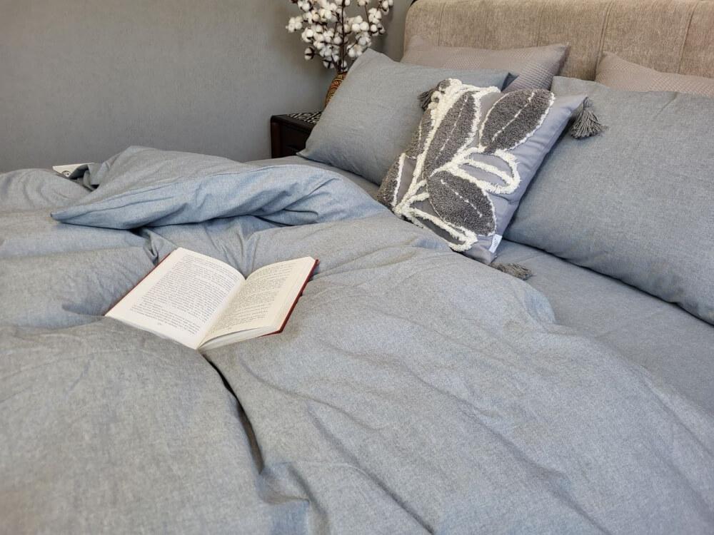 постельное белье вареный хлопок серого цвета фото 1