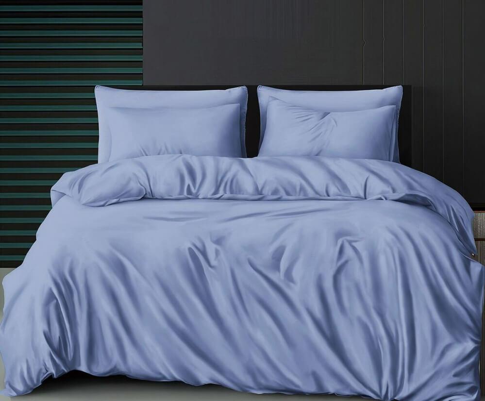 постельное белье однотонный ранфорс голубого цвета фото 1