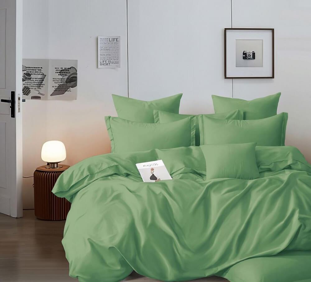 однотонное постельное белье ранфорс мятного цвета фото 1