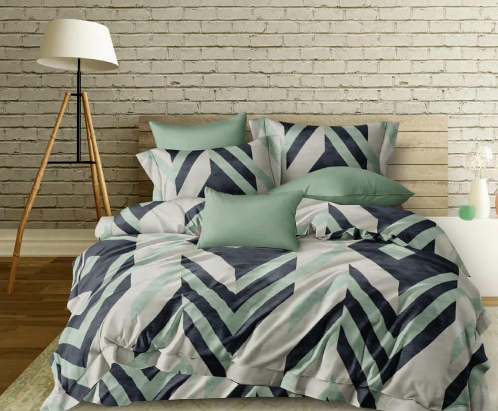 постельное белье сатин с геометрическими линиями фото 1