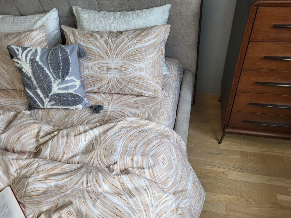 постельное белье бязь премиум высокой плотности со светло-коричневым абстрактным рисунком фото 1