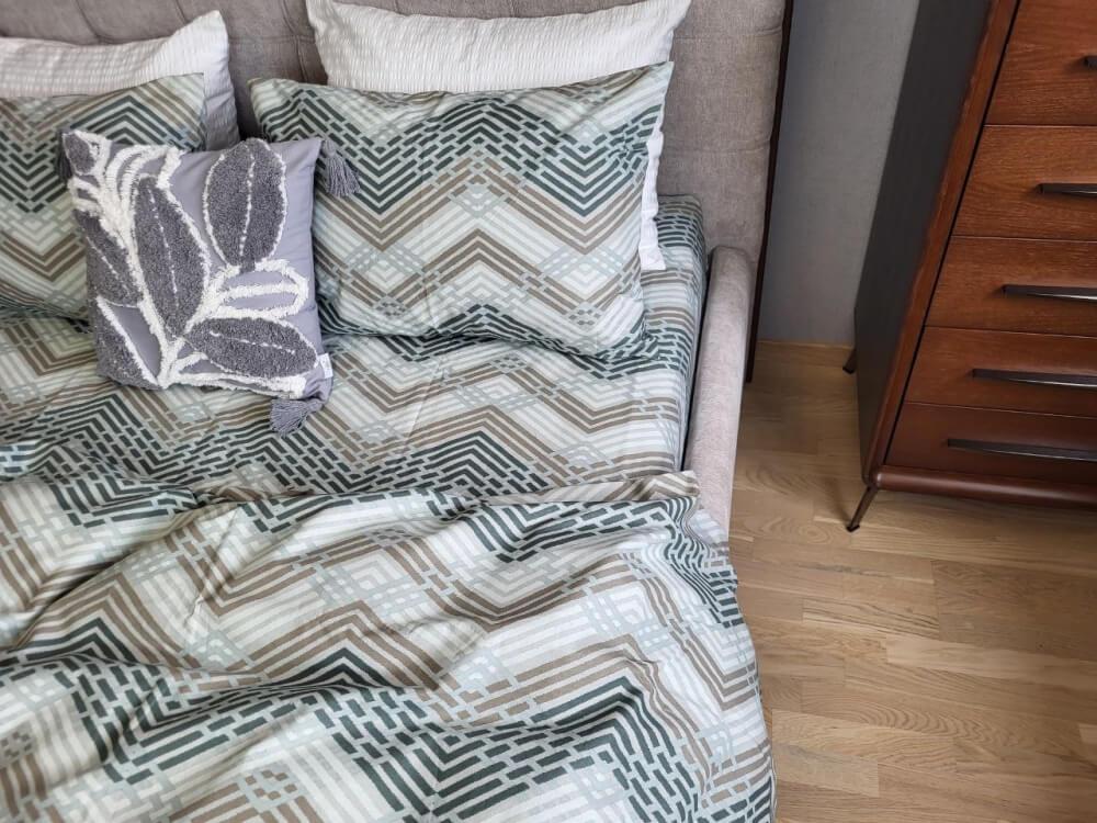 постельное белье из плотной бязь премиум качества с рисунком зигзаг фото 1