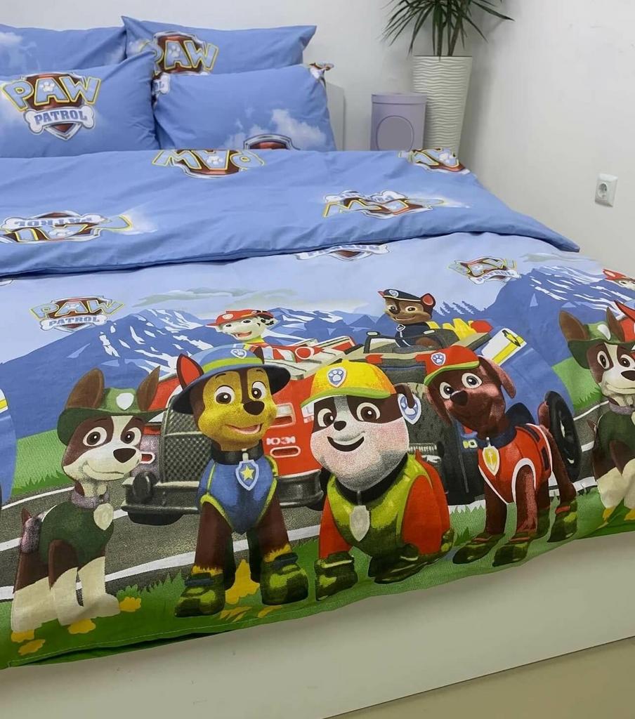 детское постельное белье щенячий патруль на голубом фоне фото 1