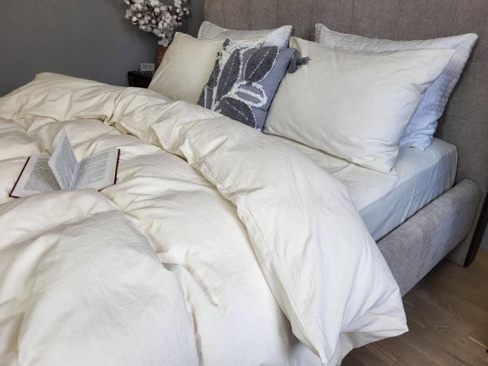 постельное белье вареный хлопок цвета слоновая кость фото 1