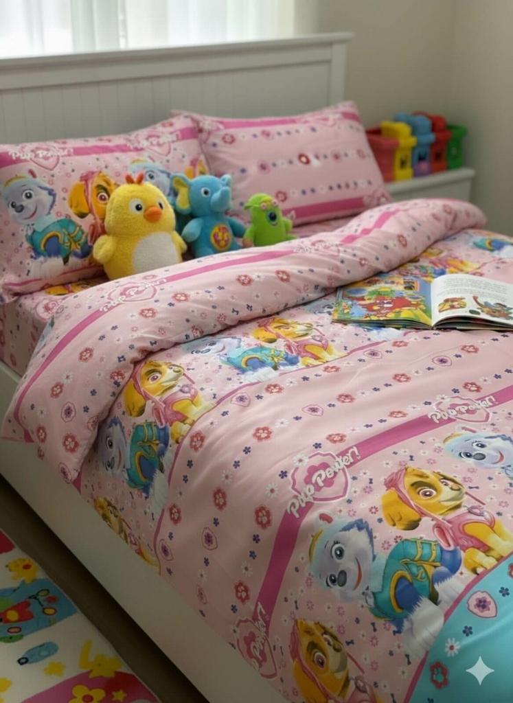 детское постельное белье щенячий патруль на розовом фоне