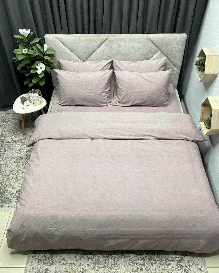 постельное белье вареный хлопок однотонного цвета мокко