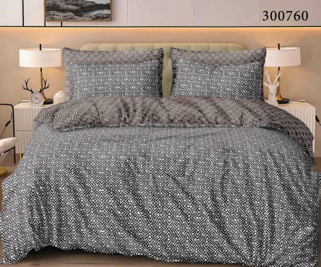 постельное белье сатин графитово-коричневого цвета с геометрическим абстрактным рисунком