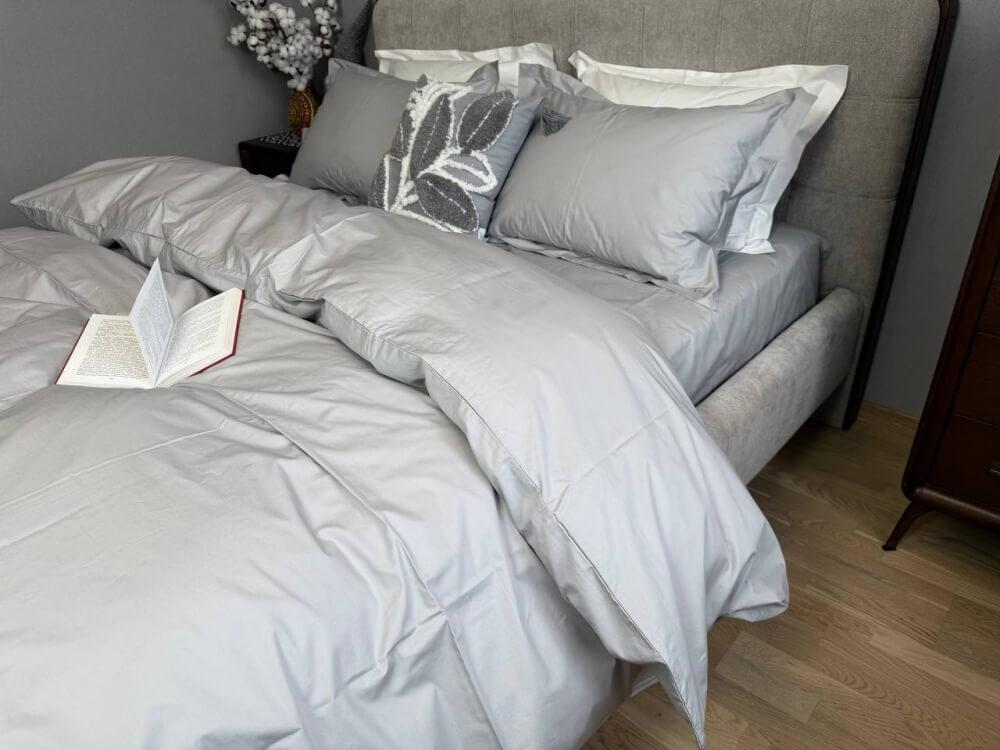 постельное белье перкаль премиум серого цвета фото 1