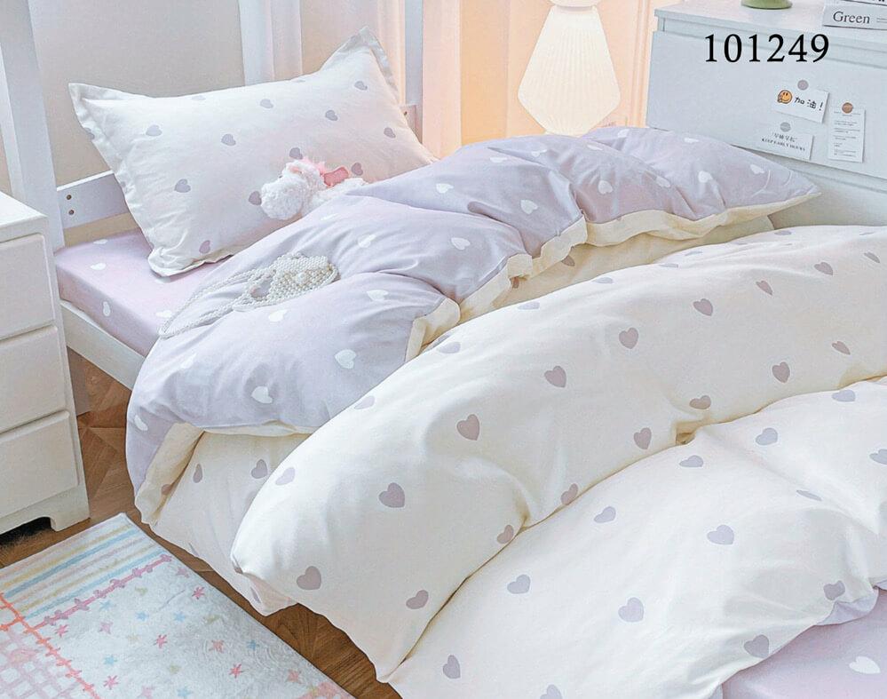 Постельное белье бязь белого цвета с сердечками