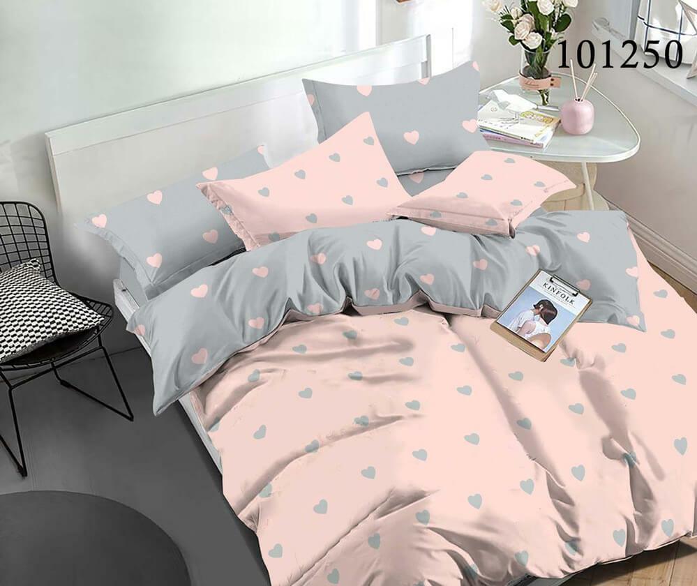 розово-серое постельное белье бязь с сердечками фото 1